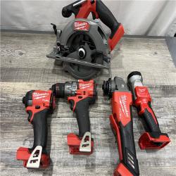 AS-IS MILWAUKEE M18 18-Volt Lithium-Ion Brushless Cordless FUEL Combo Kit (5-Tool) with 2-Batteries, 1-Charger, and Tool Bag