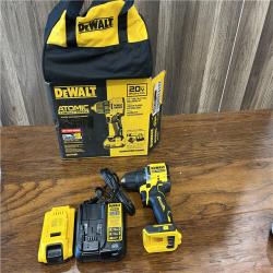 AS-IS DEWALT ATOMIC 20-Volt Lithium-Ion Cordless Compact 1/2 in. Drill/Driver Kit with 2.0Ah Battery, Charger and Bag