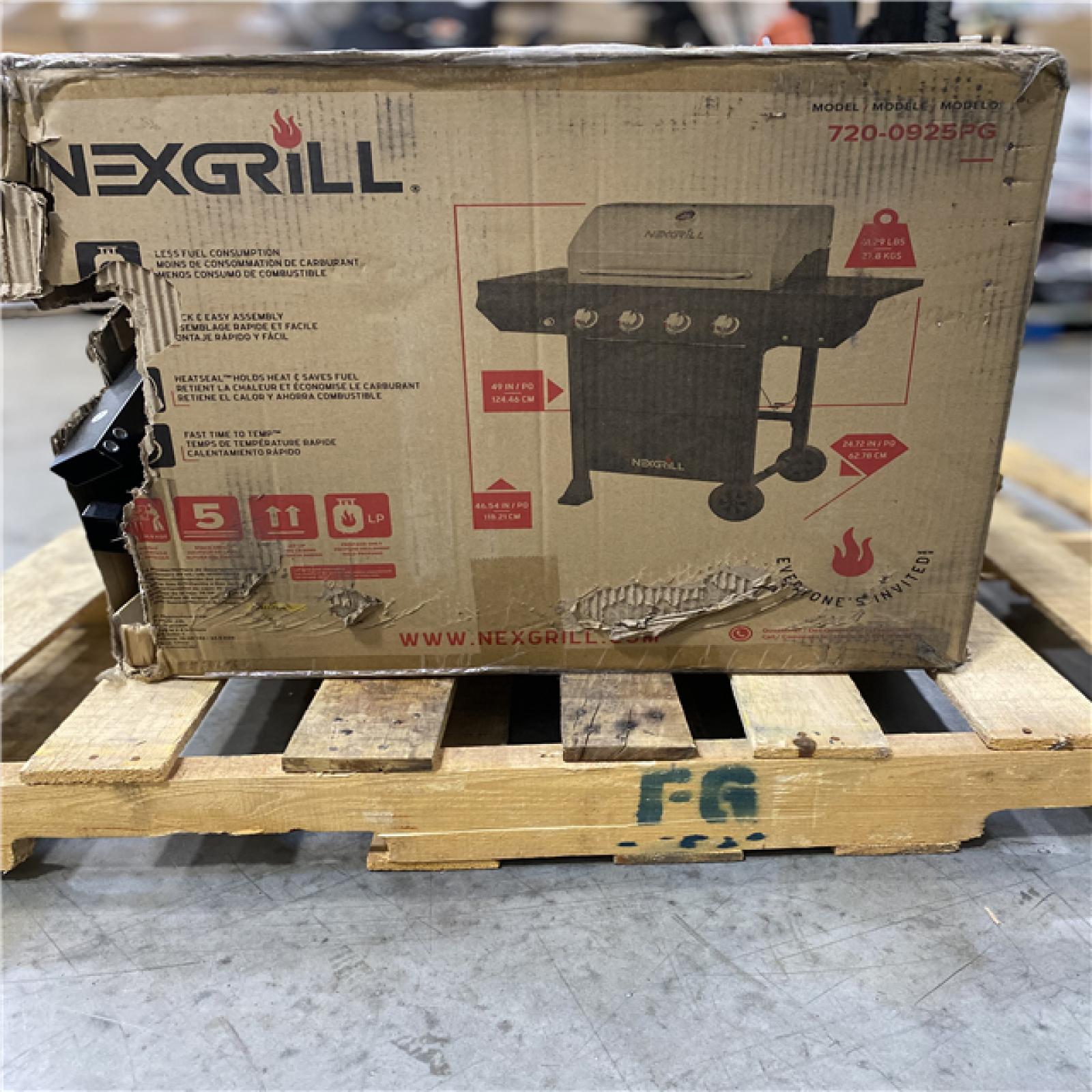 DALLAS LOCATION - Nexgrill 4-Burner Propane Gas Grill in Black with Stainless Steel Main Lid