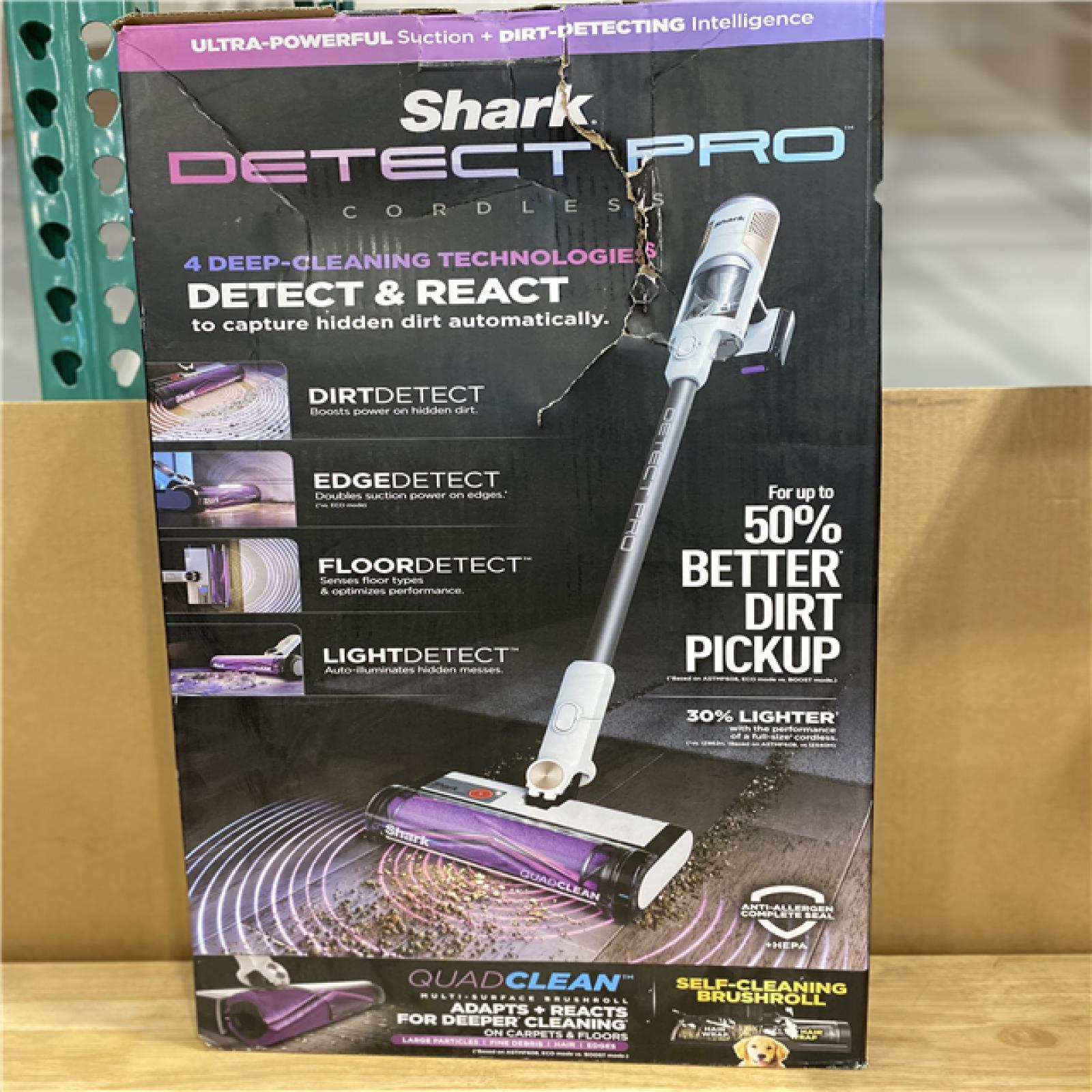 NEW! - Shark Detect Pro Bagless Cordless HEPA Stick Vacuum with QuadClean Multi-Surface Brushroll in Dark Grey