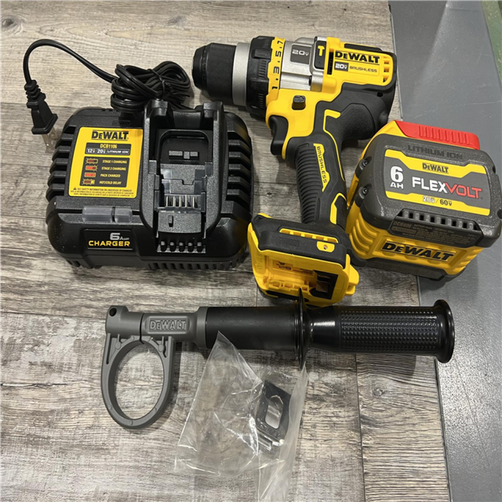 AS-IS Dewalt FLEXVOLT 20 Volt 1/2 in. Brushless Cordless Hammer Drill/Driver Kit (Battery & Charger)