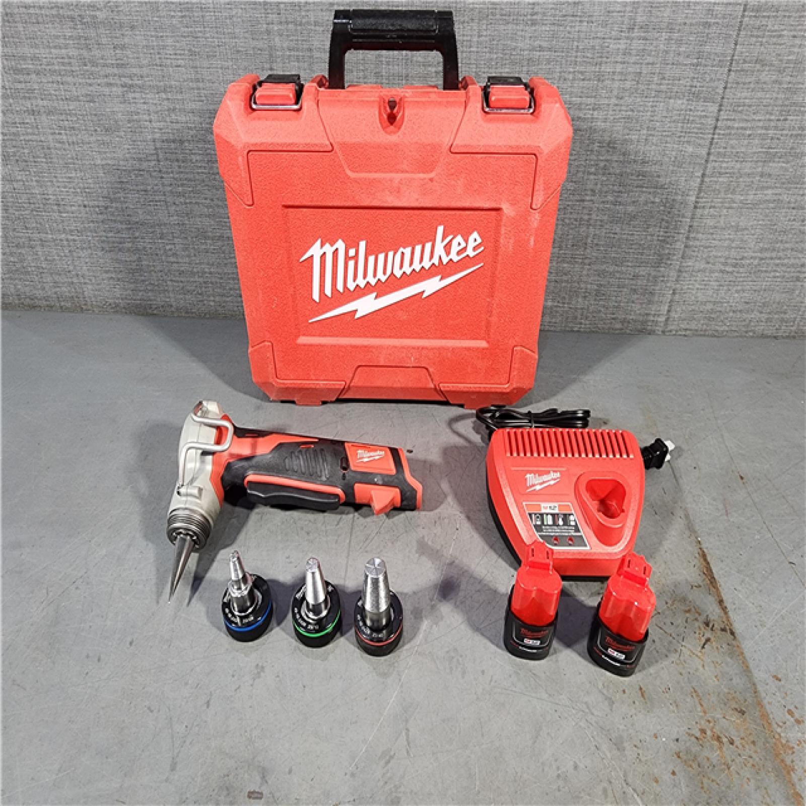 HOUSTON LOCATION - AS-IS M12 12-Volt Lithium-Ion Cordless PEX Expansion Tool Kit with (2) 1.5 Ah Batteries, (3) Expansion Heads and Hard Case