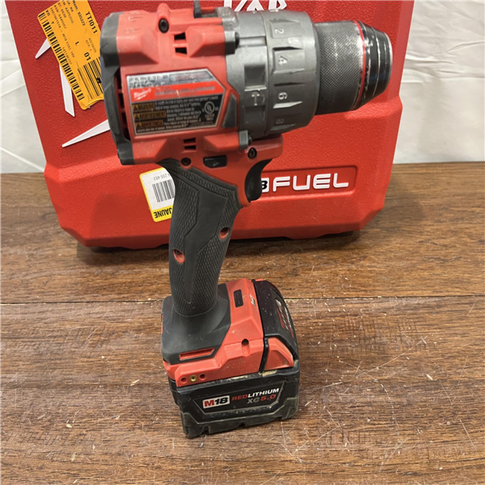 AS-ISMilwaukee 2904-22 Hammer Drill Driver Kit with Batteries  Charger & Tool Case  Red