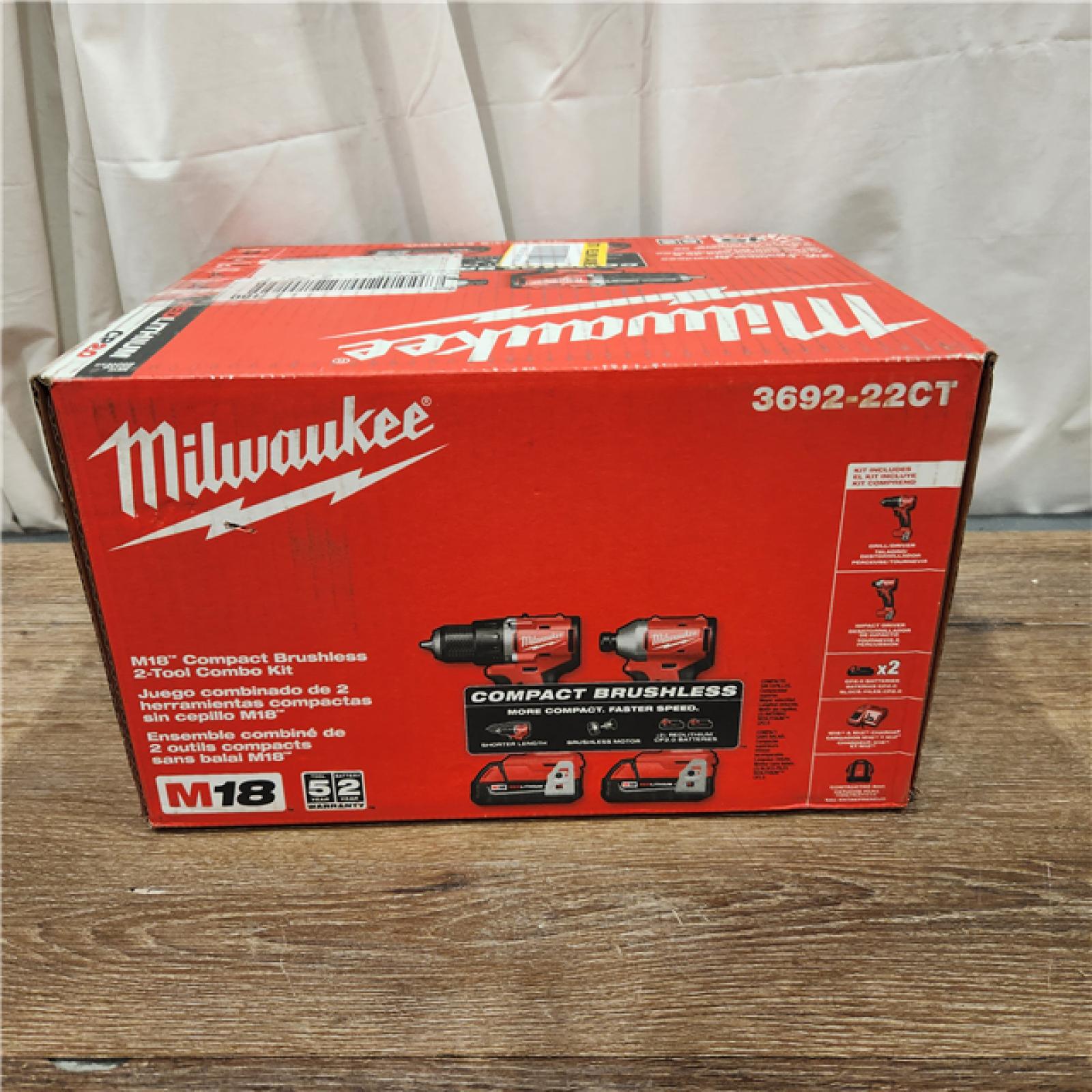 AS-IS Milwaukee M18 Compact Brushless 2-Tool Combo Kit