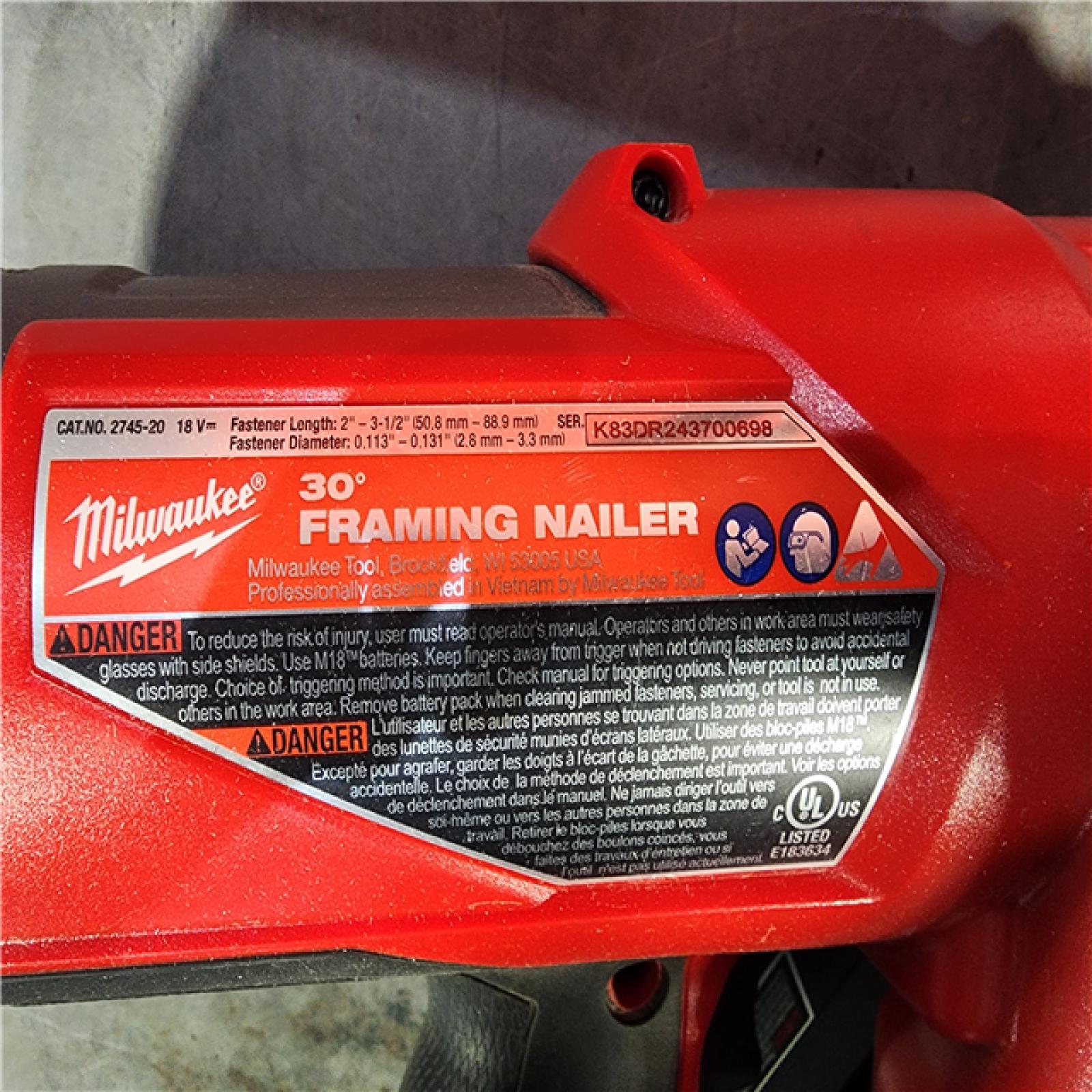 HOUSTON LOCATION - AS-IS M18 FUEL 3-1/2 in. 18-Volt 30-Degree Lithium-Ion Brushless Cordless Framing Nailer (Tool-Only)