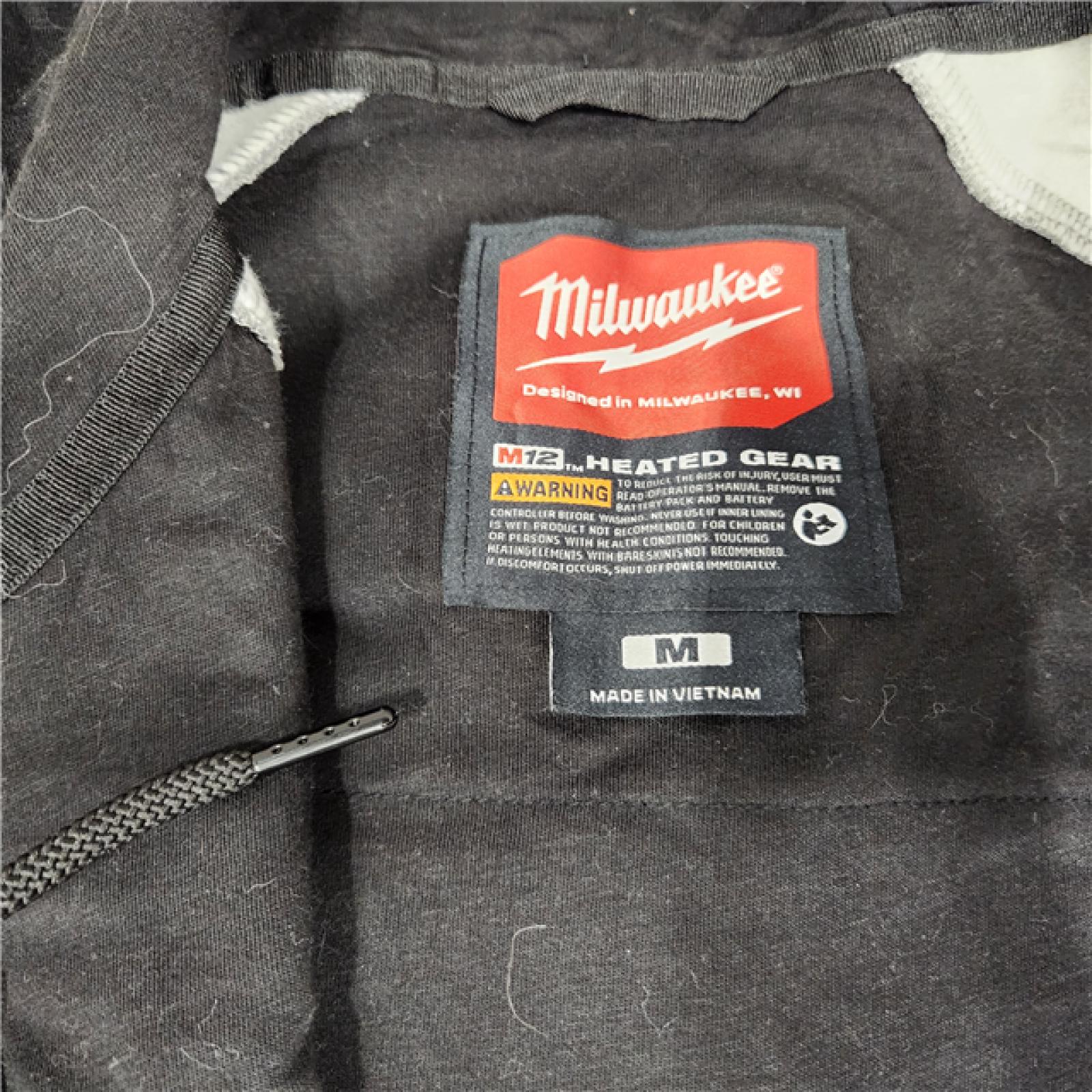 AS-IS Milwaukee Women's Medium M12 12-Volt Lithium-Ion Cordless Gray Heated Jacket Hoodie Kit