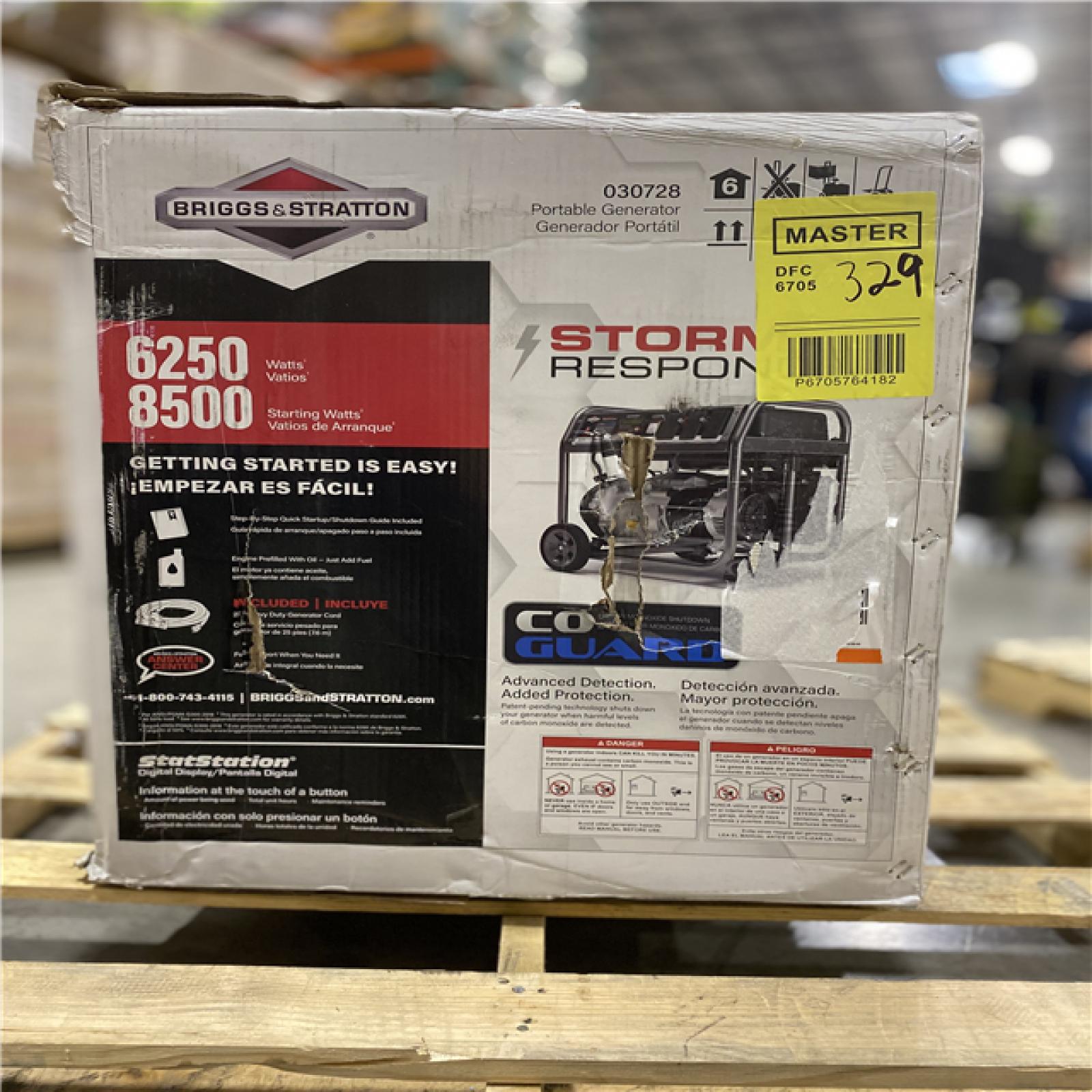 DALLAS LOCATION - Briggs & Stratton Storm Responder 6,250-Watt Gasoline Powered Recoil Start Portable Generator with OHV Engine