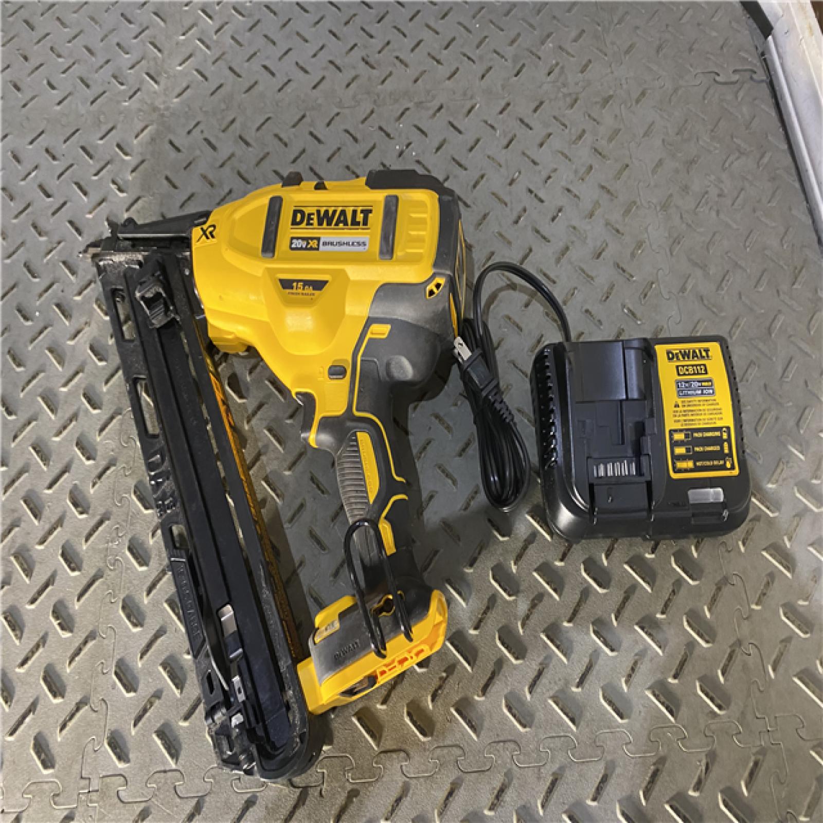 Houston location AS-IS DEWALT 20V MAX XR 15 Ga. Cordless 34 Deg Nailer 20 V