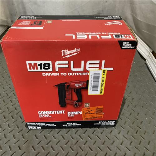 Houston location AS-IS Milwaukee M18 Fuel 18V Brushless 18-Gauge Brad Nailer 2746-20 (Bare Tool)