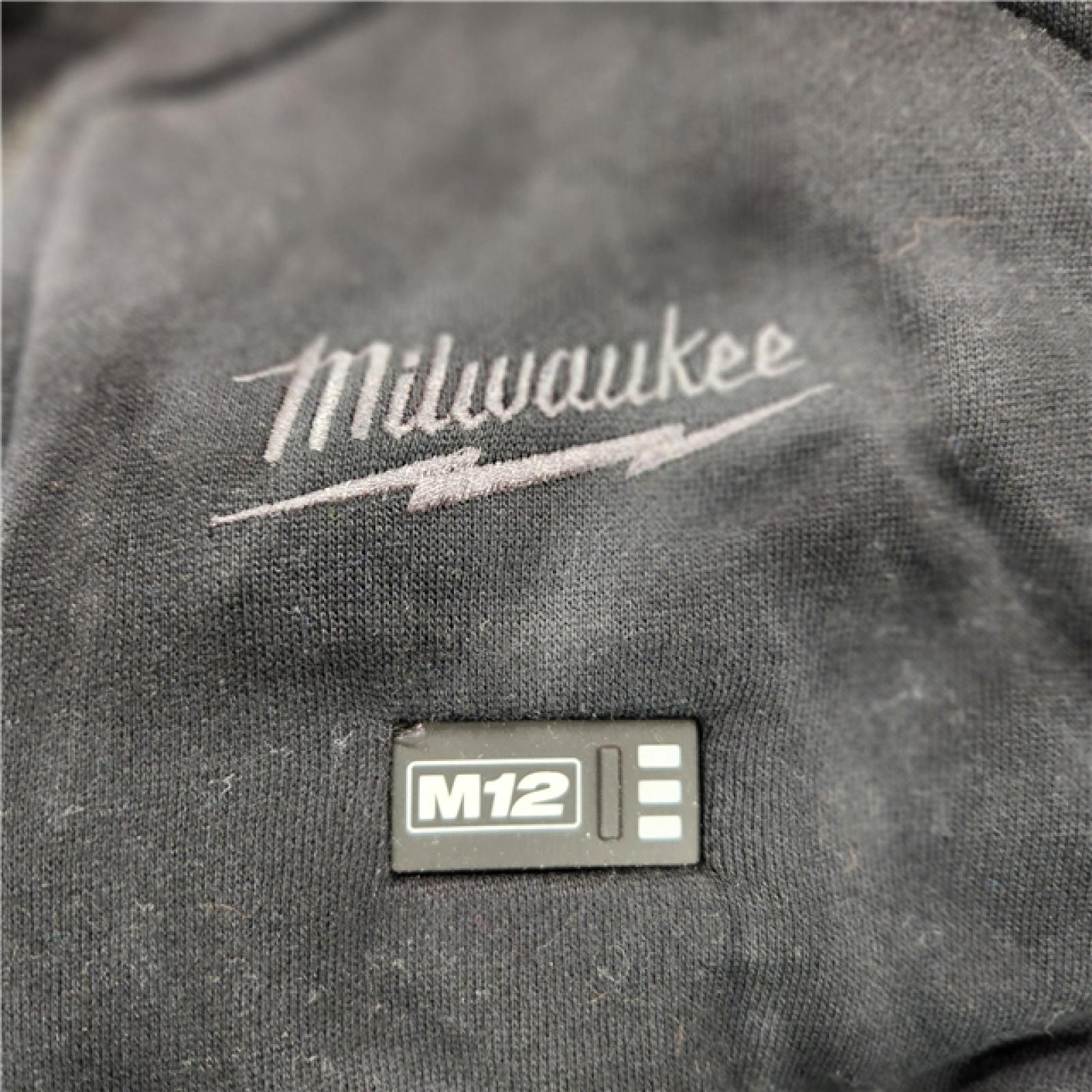 AS-IS Milwaukee M12 12-Volt Lithium-Ion Cordless Black Heated Jacket Hoodie Kit (Large)