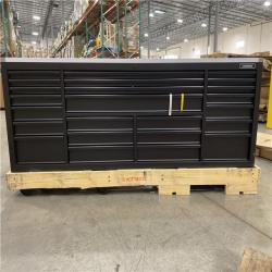 DALLAS LOCATION - Husky Tool Storage Heavy Duty 96 in. W x 24 in. D Matte Black Mobile Workbench Cabinet with Stainless Steel Top