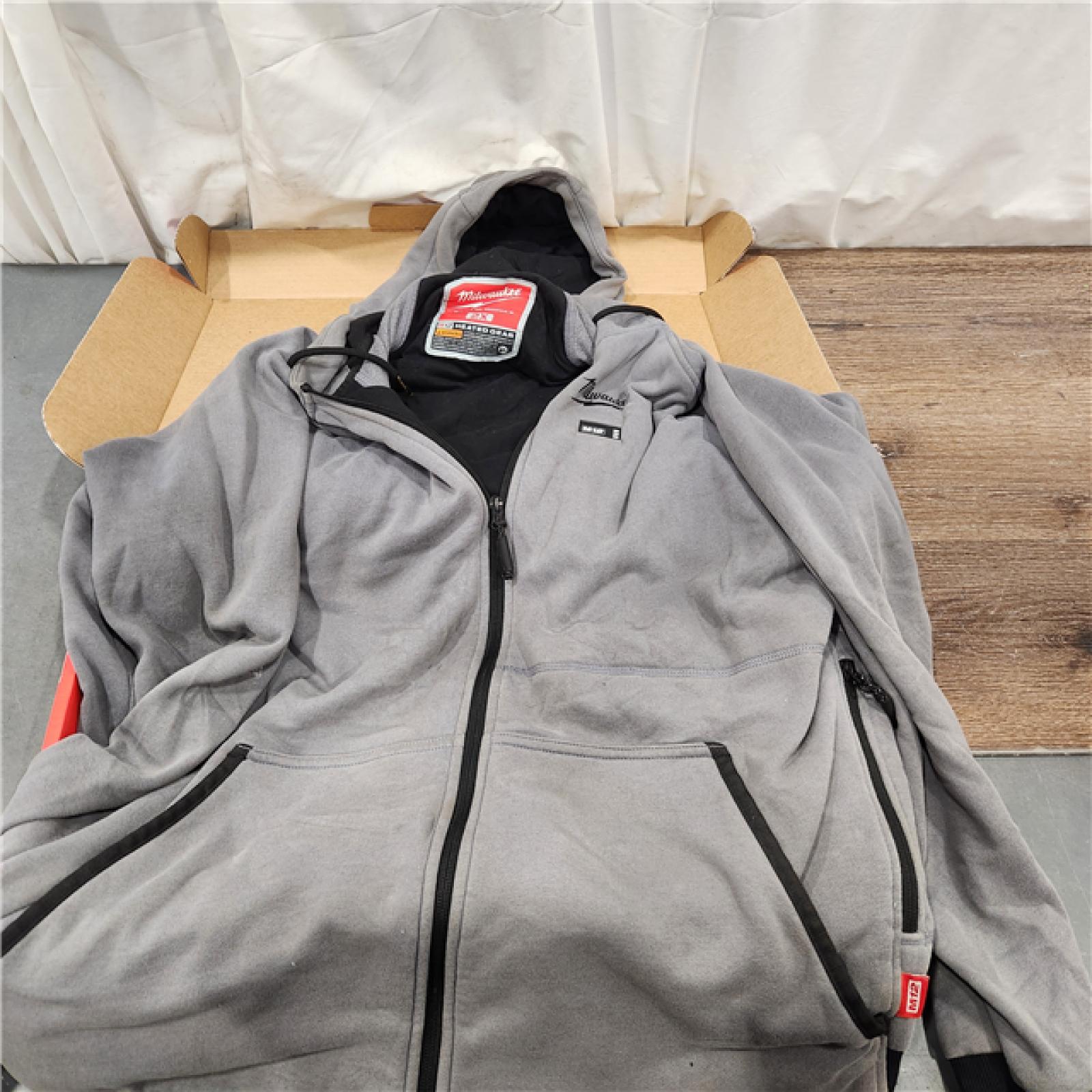 AS-IS Milwaukee M12 Lithium-Ion Cordless Gray Heated Jacket Hoodie Kit (2X-Large)