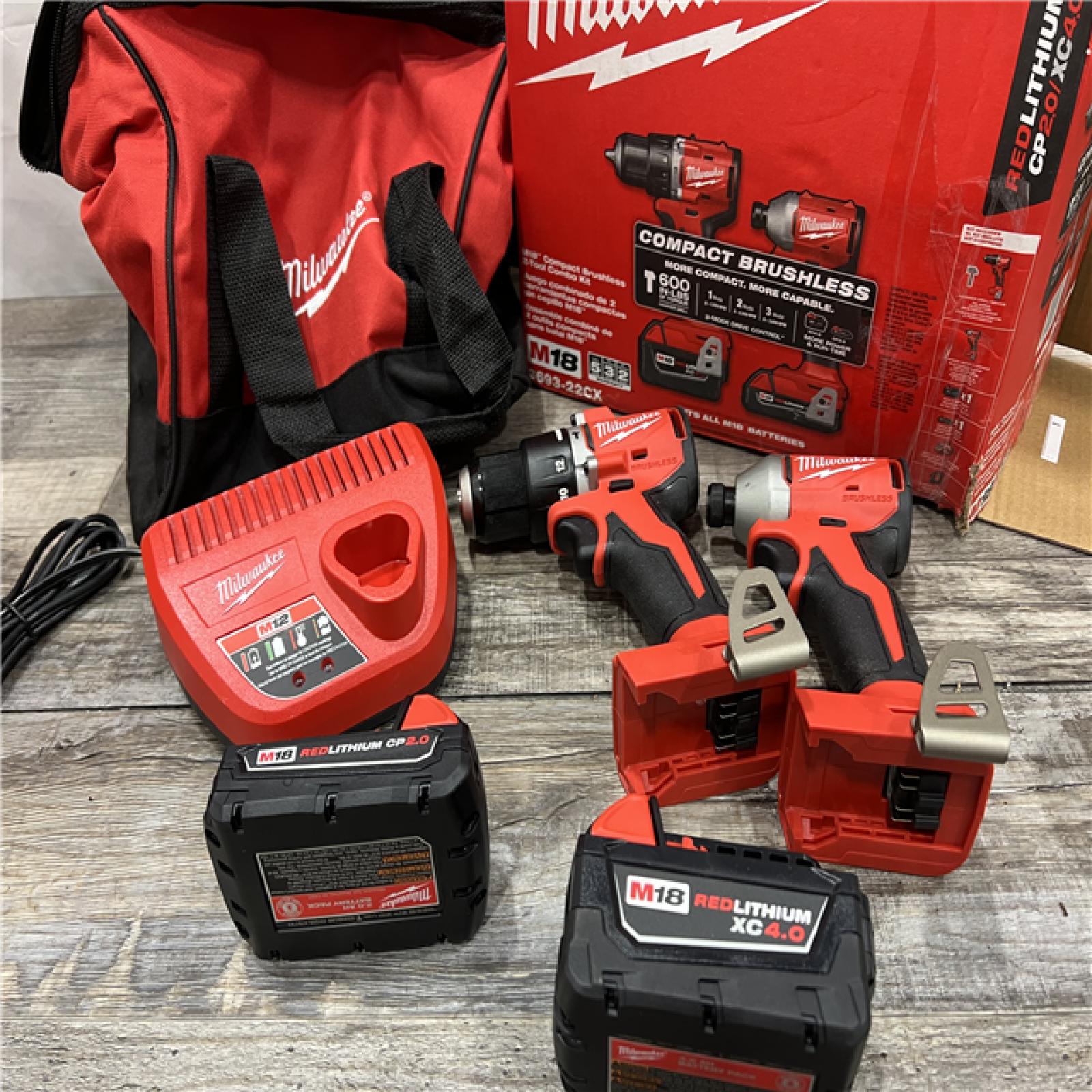 AS-IS Milwaukee M18 Compact Brushless 2-Tool Combo Kit