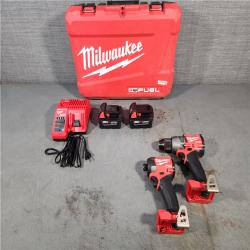 HOUSTON LOCATION - AS-IS (APPEARS LIKE NEW) Milwaukee M18 FUEL 18V Lithium-Ion Brushless Cordless Hammer Drill and Impact Driver Combo Kit (2-Tool) with 2 Batteries