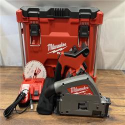 AS IS Milwaukee 2831-21 M18 FUEL 18-Volt Lithium-Ion Brushless Cordless 6-1/2 in. Plunge Track Saw PACKOUT Kit with One 6.0 Ah Battery