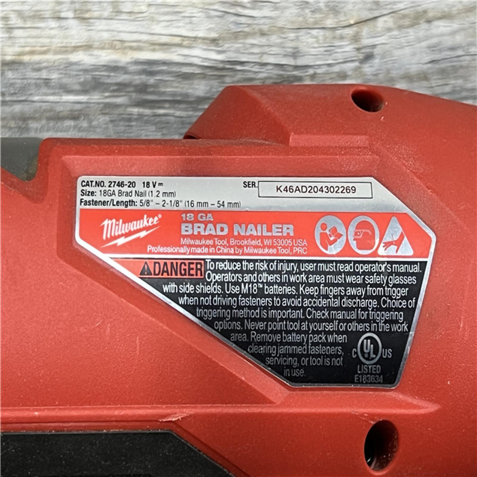 AS-IS Milwaukee M18 FUEL 18 Gauge Brad Nailer