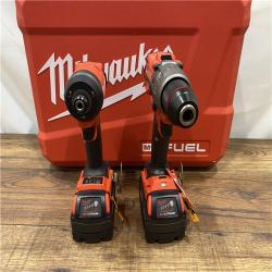 AS IS Milwaukee M18 FUEL 18V Lithium-Ion Brushless Cordless Hammer Drill and Impact Driver Combo Kit (2-Tool) with 2 Batteries