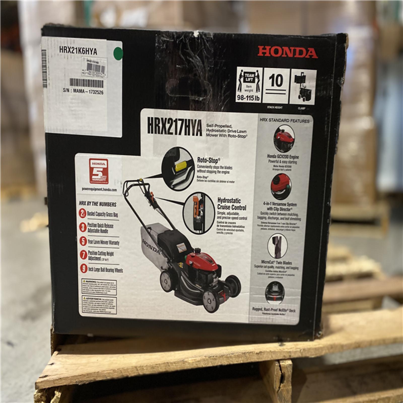 DALLAS LOCATION - AS-IS Honda 21 in. Nexite Deck Hydrostatic Cruise Control Gas Walk Behind Self-Propelled Mower with Blade Stop