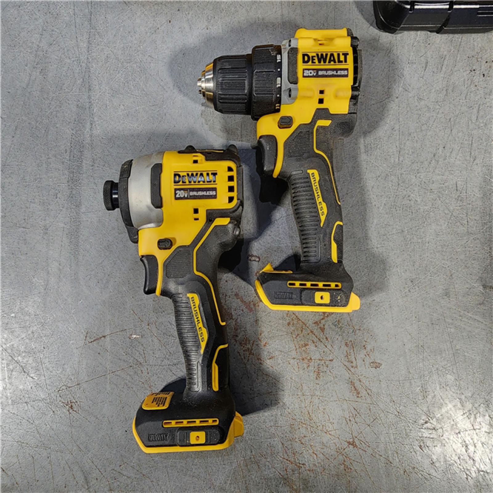 HOUSTON LOCATION - AS-IS DEWALT ATOMIC 20-Volt MAX Lithium-Ion Cordless Combo Kit (2-Tool) with (2) 2.0Ah Batteries, Charger and Bag