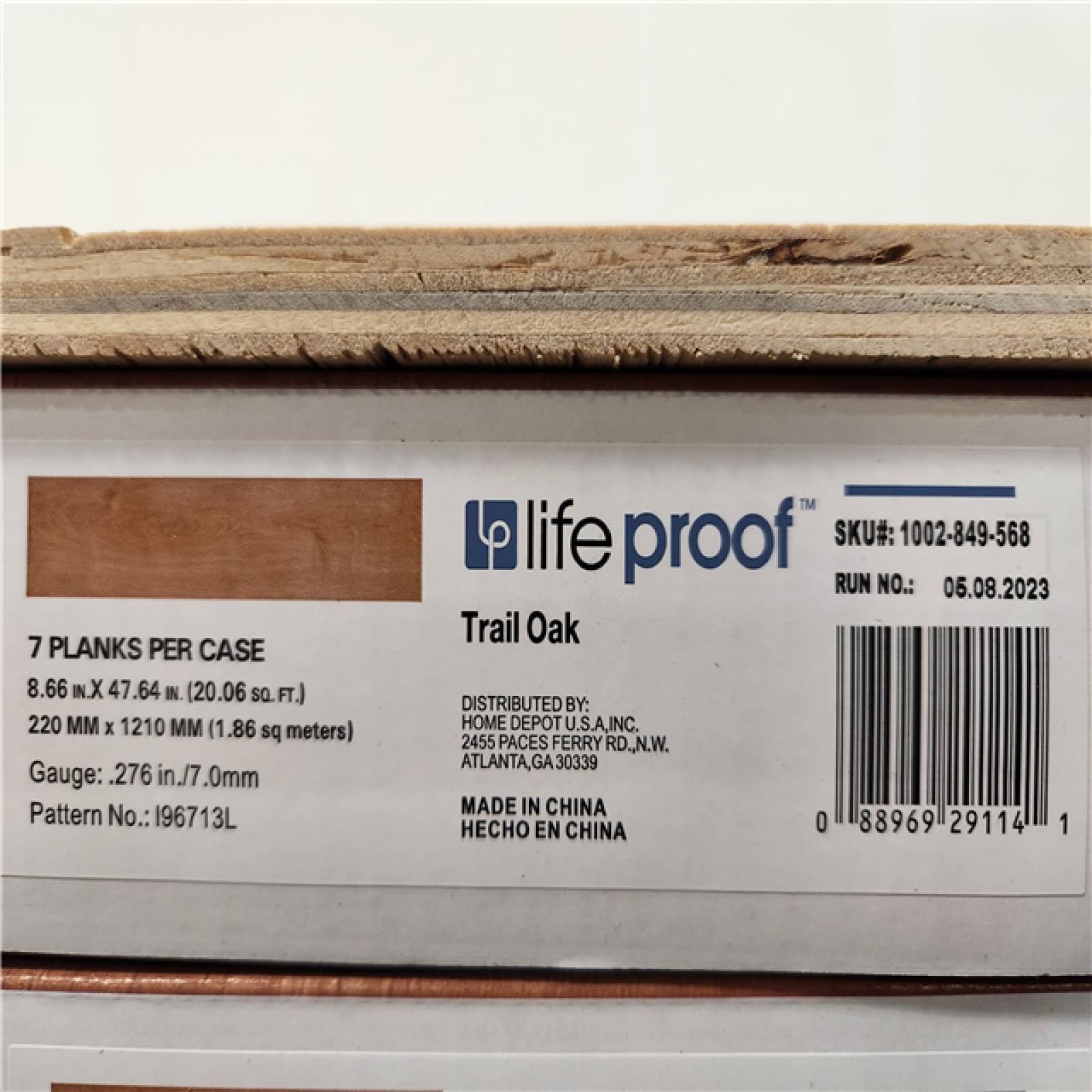 Phoenix Location Pallet of Lifeproof Trail Oak 6 MIL x 8.7 in. W x 48 in. L Click Lock Waterproof Luxury Vinyl Plank Flooring (20.1 sqft/case)(28 Cases)