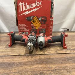 AS-IS Milwaukee M18 18V Cordless Brushed 2 Tool Drill/Driver and Impact Driver Kit ( NO BATERIES)