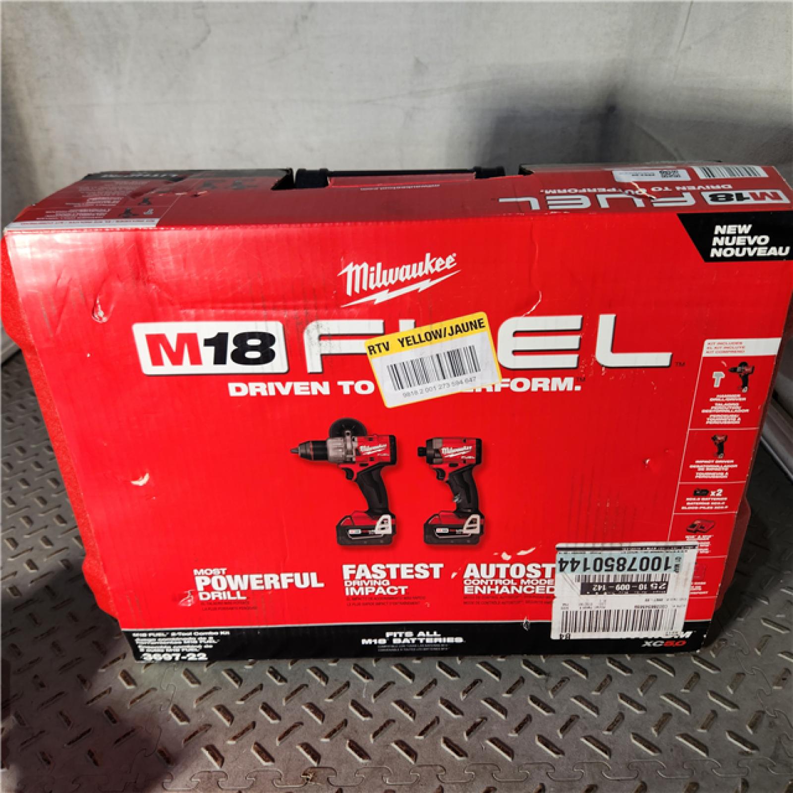 Houston location AS-IS MILWUAKEE M18 FUEL 18V Lithium-Ion Brushless Cordless Hammer Drill and Impact Driver Combo Kit (2-Tool) with 2 Batteries