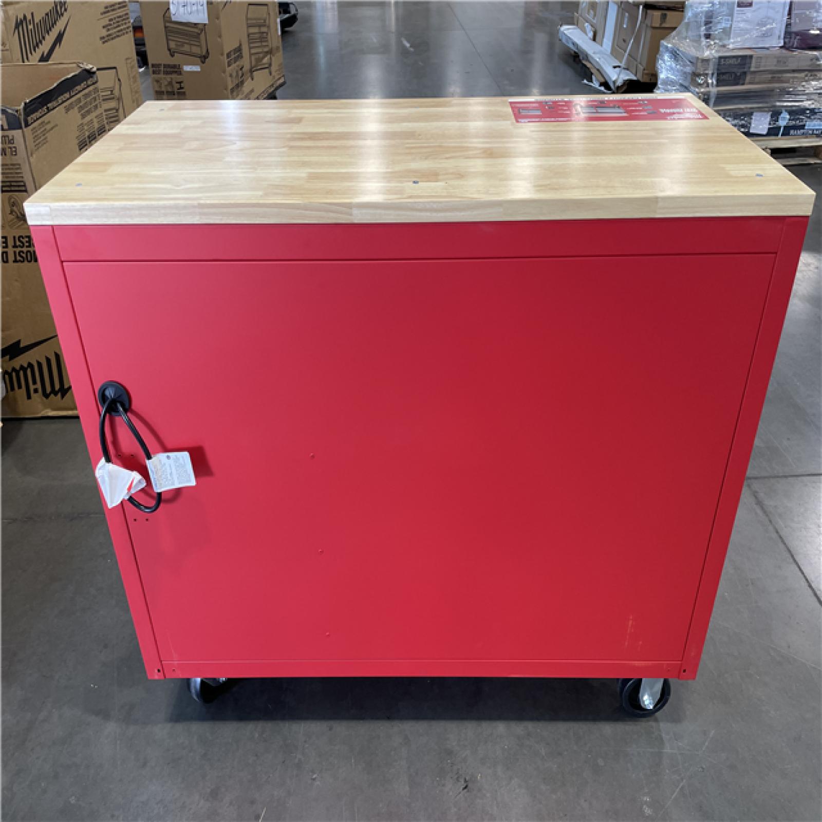 DALLAS LOCATION - Milwaukee Tool Storage 52 in. W Heavy Duty Red Mobile Workbench Cabinet