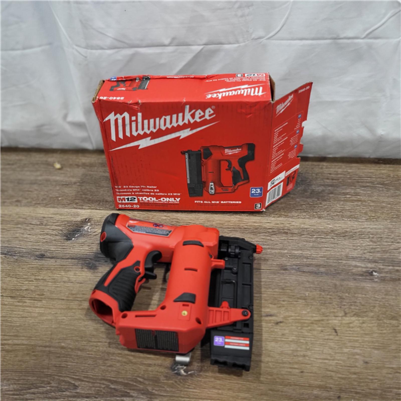 AS-IS Milwaukee 2540-20 12V 23 Gauge Cordless Pin Nailer (Tool Only)