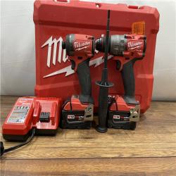 AS-IS MILWAUKEE M18 FUEL 18V Lithium-Ion Brushless Cordless Hammer Drill and Impact Driver Combo Kit (2-Tool)