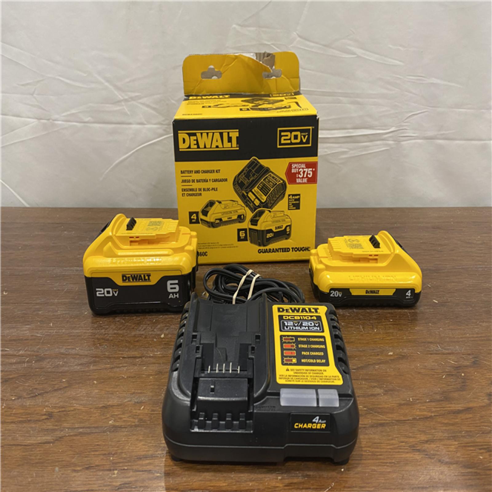 AS-IS DEWALT 20V MAX Lithium-Ion 6.0Ah and 4.0Ah Battery and Charger Starter Kit