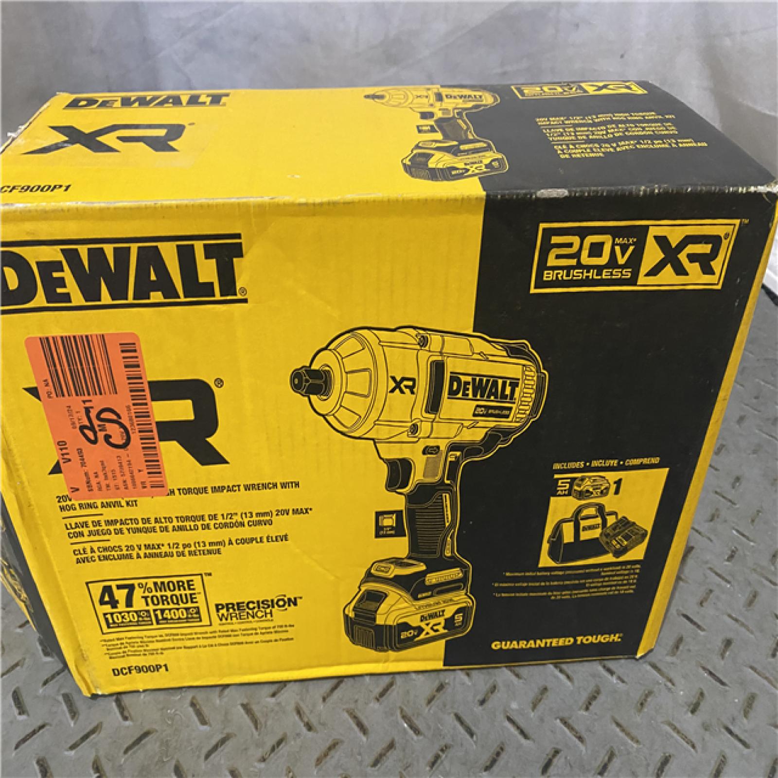 Houston location AS-IS DEWALT 20V MAX* XR 1/2  High Torque Impact Wrench with Hog Ring Anvil