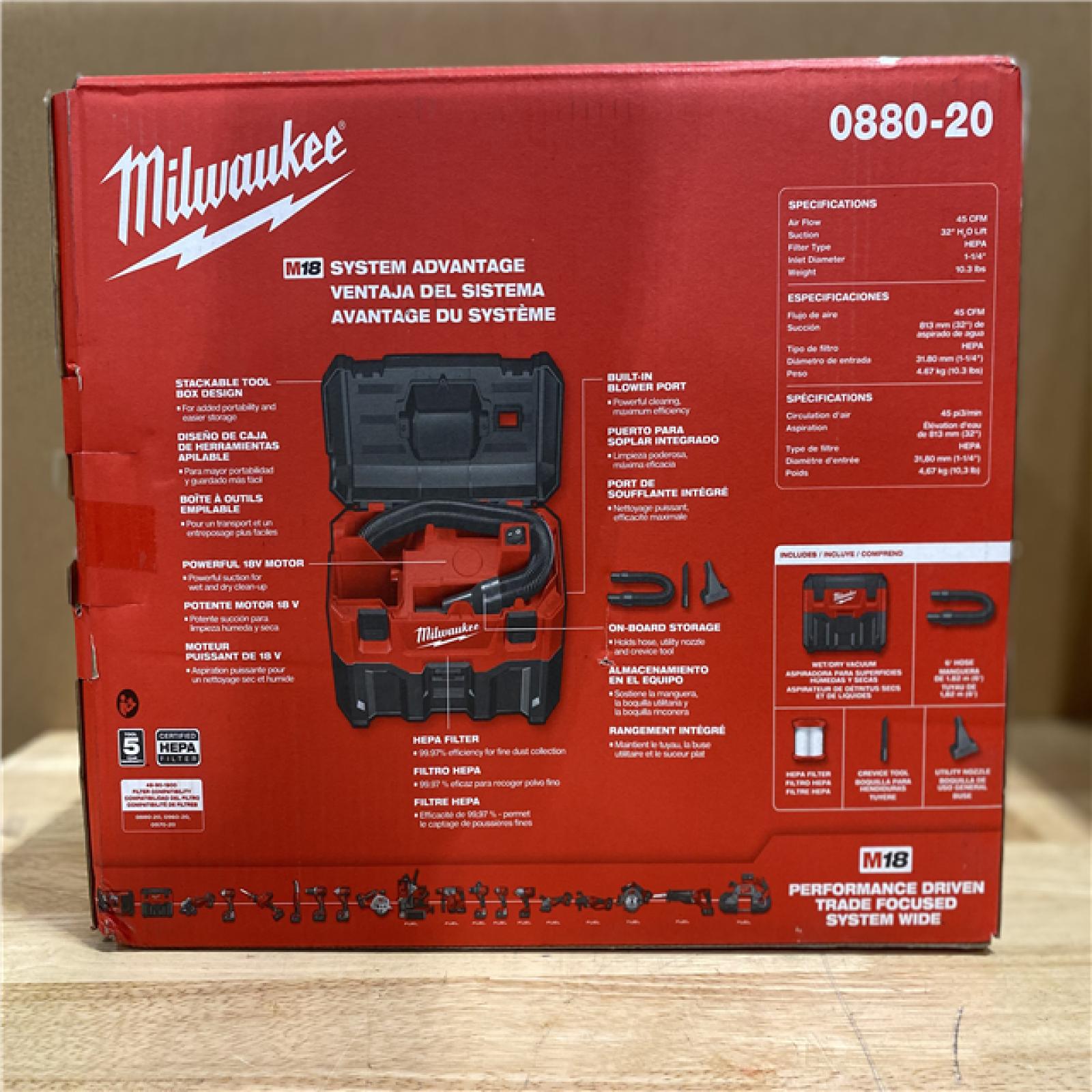 NEW! -Milwaukee M18 18-Volt 2 Gal. Lithium-Ion Cordless Wet/Dry Vacuum (Vacuum-Only)