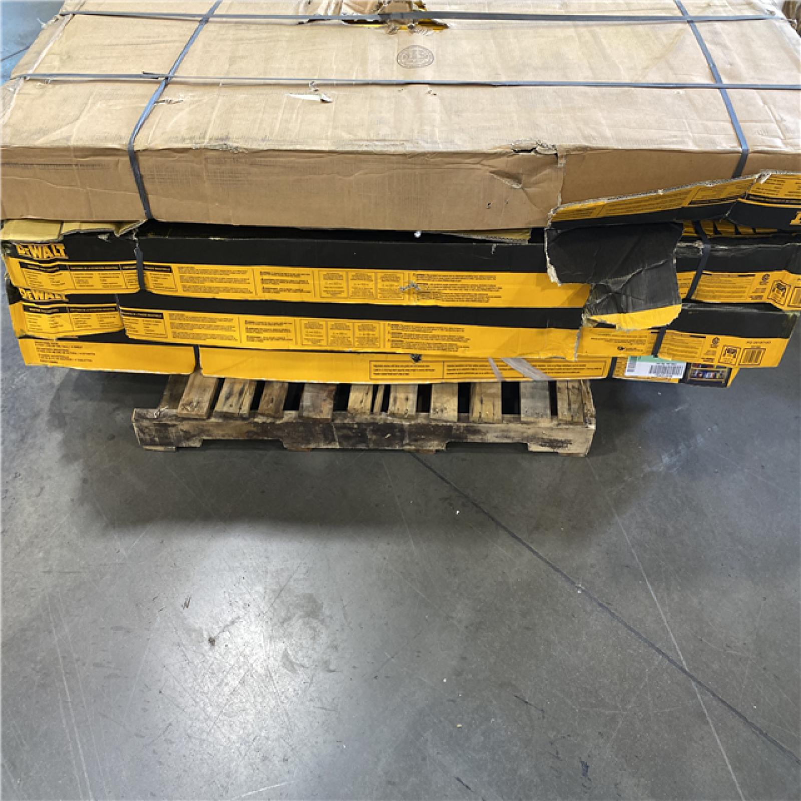 DALLAS LOCATION - DEWALT Yellow 4-Tier Steel Garage Storage Shelving Unit (77 in. W x 72 in. H x 24 in. D) PALLET - (4 UNITS)