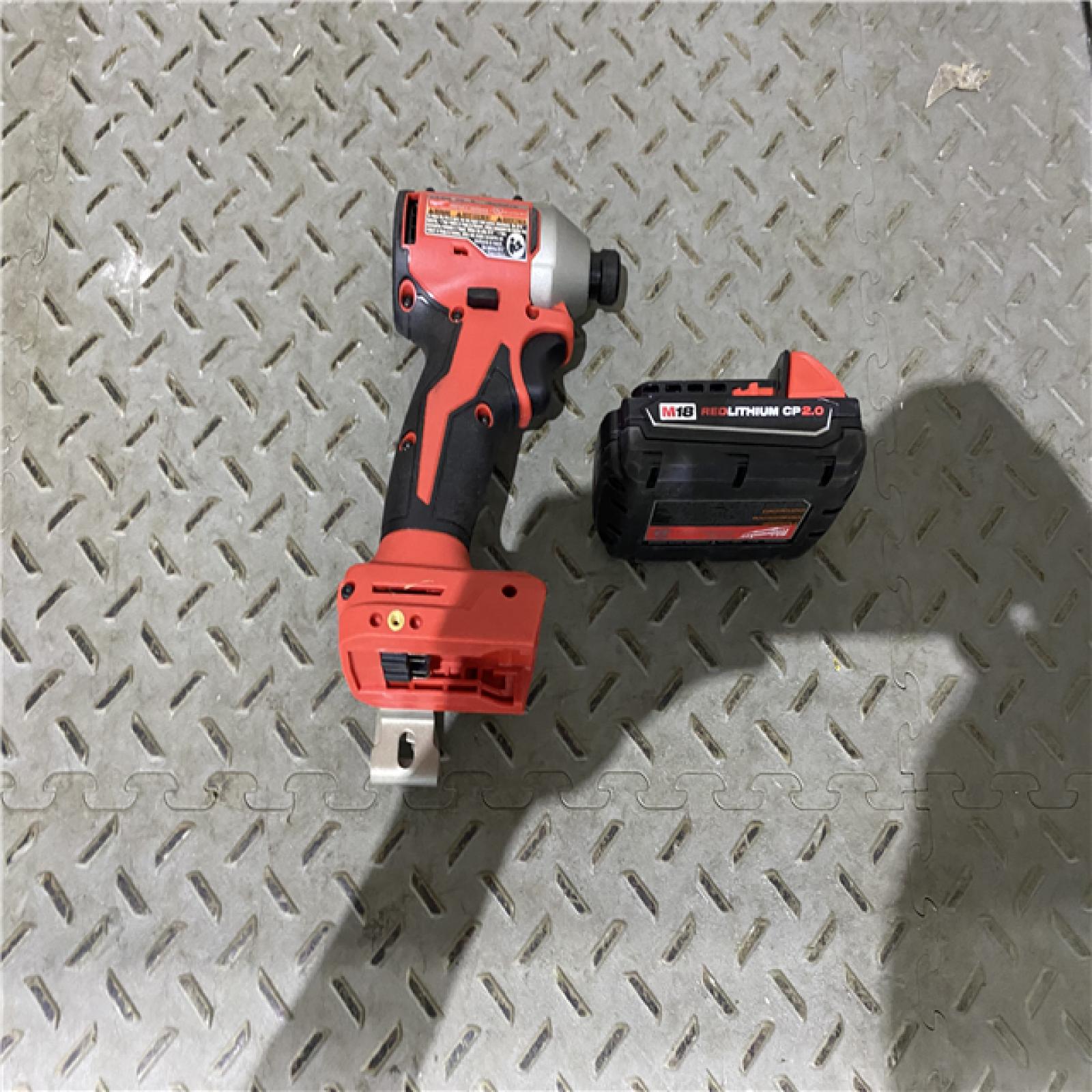 Houston location AS-IS Milwaukee M18 Compact Brushless 1/4  Hex Impact Driver Kit