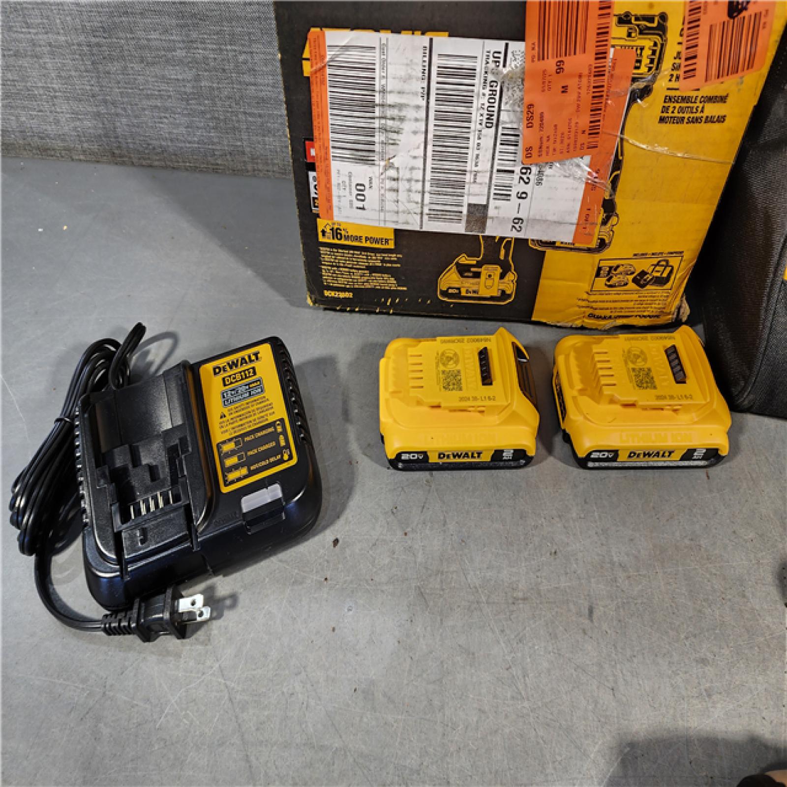 HOUSTON LOCATION - AS-IS DEWALT ATOMIC 20-Volt MAX Lithium-Ion Cordless Combo Kit (2-Tool) with (2) 2.0Ah Batteries, Charger and Bag