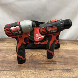 AS IS M12 12V Lithium-Ion Cordless Drill Driver/Impact Driver Combo Kit with Two 1.5Ah Batteries, Charger and Bag (2-Tool)