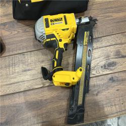 AS-IS DEWALT 20V MAX* 21 Degree Plastic Collated Cordless Framing Nailer with Two 4Ah Lithium Ion Batteries, Charger, and Kit Bag