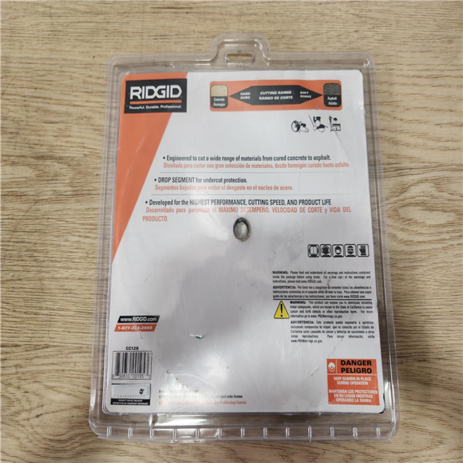 Phoenix Location NEW RIDGID 12 in. Dual-Purpose Diamond Blade CC12X