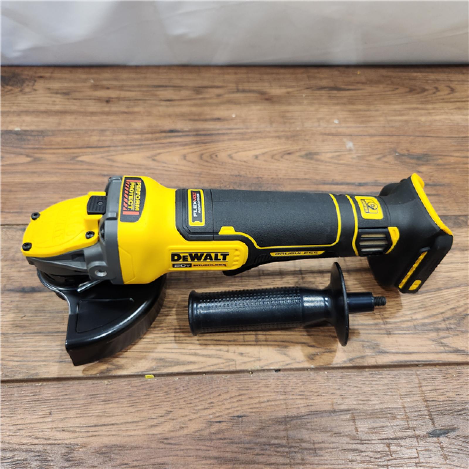 AS-IS 20V MAX Cordless Brushless 4.5 - 5 in. Paddle Switch Angle Grinder with FLEXVOLT ADVANTAGE (Tool Only)