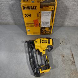 HOUSTON LOCATION - AS-IS DEWALT 20V MAX XR Lithium-Ion Electric Cordless 16-Gauge Angled Finishing Nailer (Tool Only)