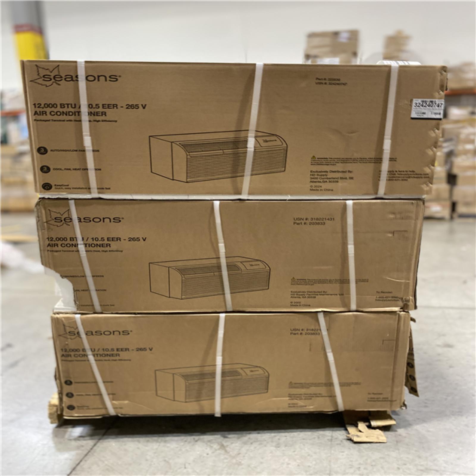 DALLAS LOCATION - SEASONS 12,000 BTU AIR CONDITIONER PALLET - (6 UNITS)