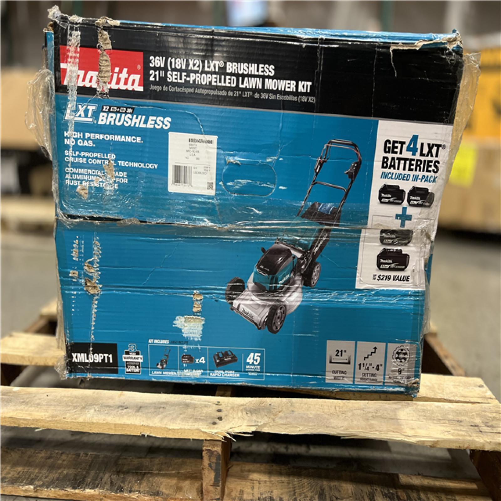 DALLAS LOCATION - Makita 21 in. 18V X2 (36V) LXT Lithium-Ion Brushless Cordless Walk Behind Self-Propelled Lawn Mower Kit (5.0Ah)