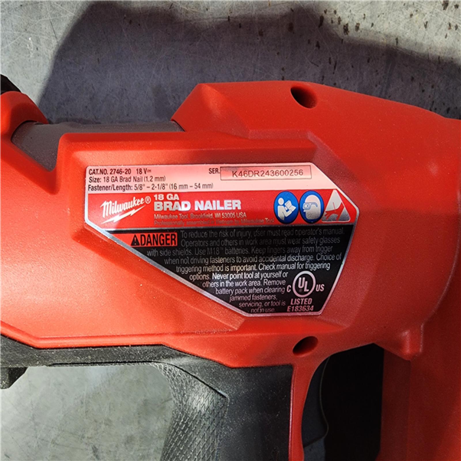 HOUSTON LOCATION - AS-IS Milwaukee M18 Fuel 18V Brushless 18-Gauge Brad Nailer 2746-20 (Bare Tool)