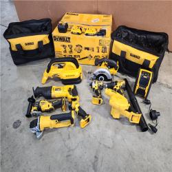 HOUSTON LOCATION - AS-IS (APPEARS LIKE NEW) DEWALT 20-Volt Max Lithium-Ion 10-Tool Cordless Combo Kit with Two 2.0 Ah Batteries, Charger and 2 Bags