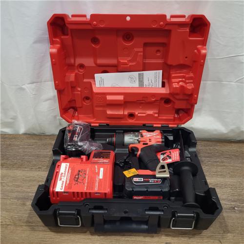 AS-IS Milwaukee 2904-22 Hammer Drill Driver Kit with Batteries  Charger & Tool Case  Red