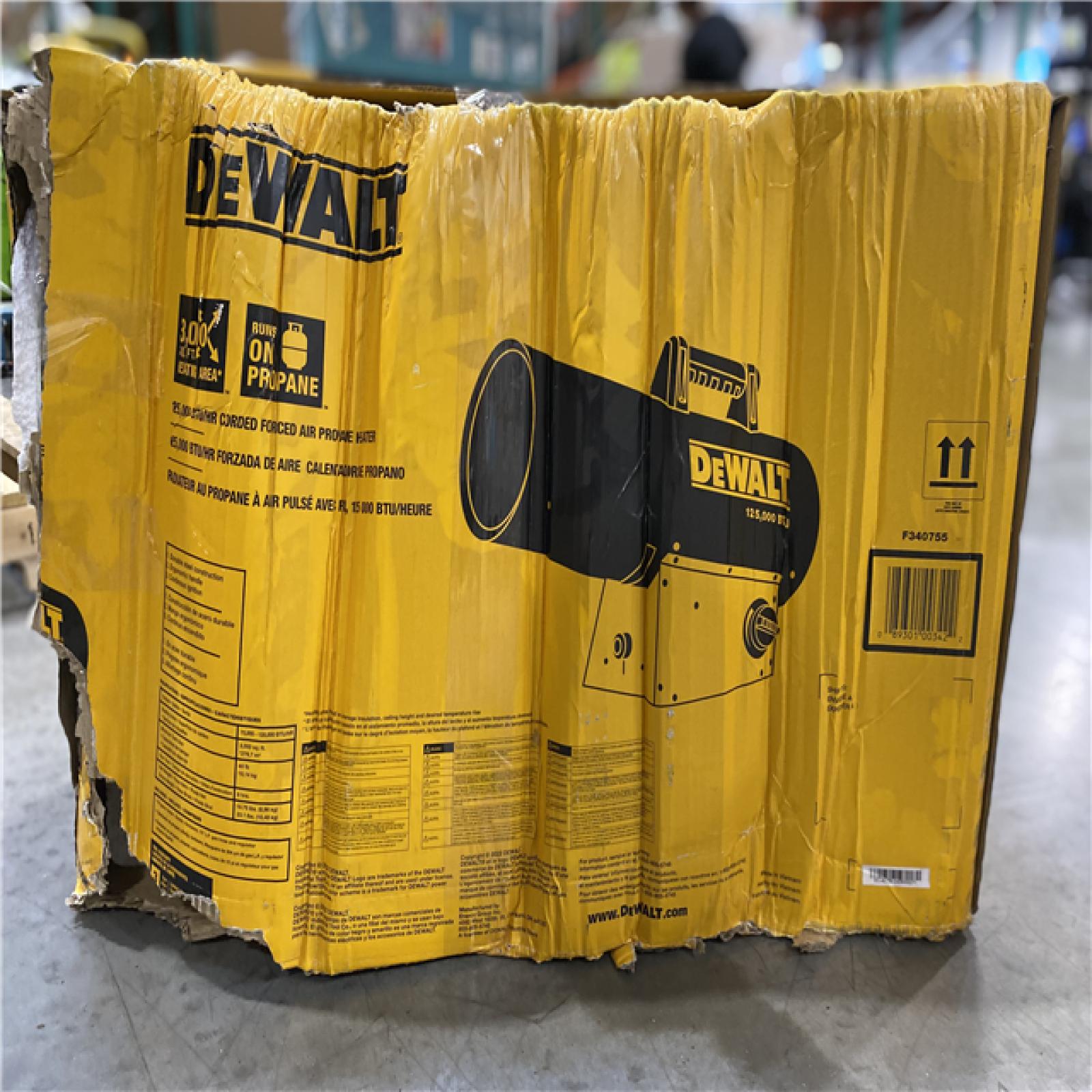 DALLAS LOCATION - DEWALT Forced Air Propane 125000-BTU Outdoor Portable Forced Air Propane Heater