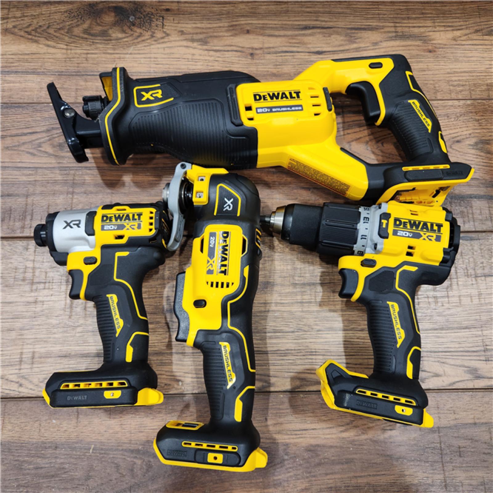 AS-IS DEWALT 20-Volt Maximum Lithium-Ion Cordless 4-Tool Combo Kit with (2) 4 Ah Batteries and Charger