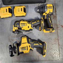 HOUSTON LOCATION - AS-IS DeWalt 20V MAX ATOMIC Cordless Brushless 3 Tool Combo Kit