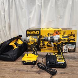 AS-IS DEWALT 20V MAX XR Hammer Drill and ATOMIC Impact Driver 2 Tool Cordless Combo Kit with (2) 4.0Ah Batteries, Charger, and Bag