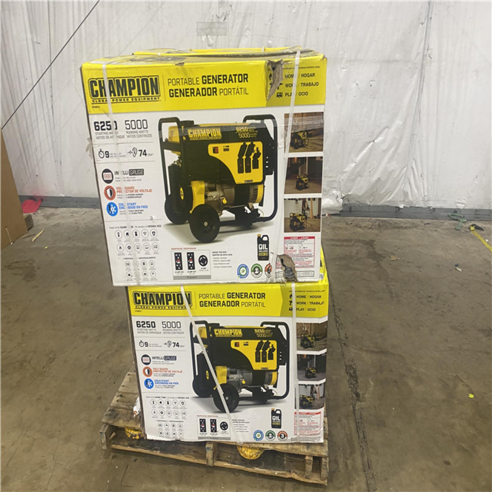 Houston Location - AS-IS Champion 6250 Running Watts Generator 4 units